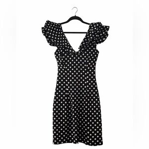 Ina bodycon Navy and White Polka Dot Mini Dress